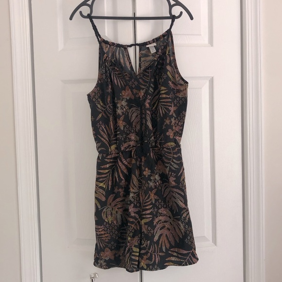 A New Day Black Tropical Print Romper - Picture 1 of 2